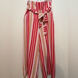 Striped red & white trousers pants , wraps